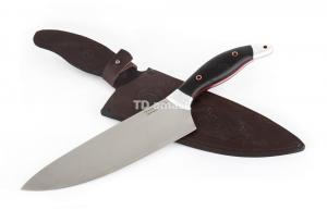 Кухонный нож "Шеф-Повар": сталь D2; рукоять черный граб, дюраль