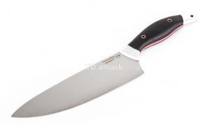 Кухонный нож "Шеф-Повар": сталь D2; рукоять черный граб, дюраль