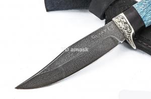 Нож Бекас: сталь булат рукоять стабилизированный мореный дуб