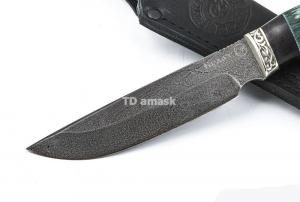 Нож Енот: сталь булат рукоять стабилизированный мореный дуб