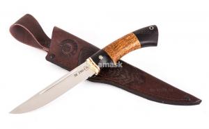 нож Калмык: сталь порошковая Bohler М390 рукоять карельская береза, черный граб