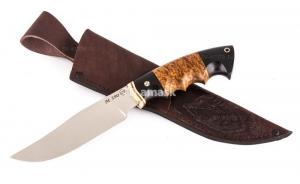 нож Сокол: сталь порошковая Bohler М390 рукоять карельская береза, черный граб