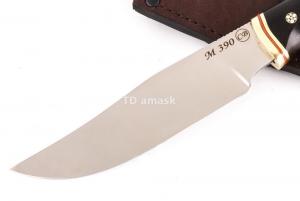 нож Сокол: сталь порошковая Bohler М390 рукоять карельская береза, черный граб