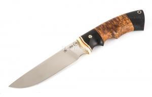 нож Енот сталь порошковая Bohler М390 рукоять карельская береза, черный граб