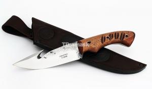 Нож Хищник: сталь х12мф; рукоять цельнометаллическая, махагон