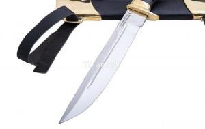 Казачий нож Пластунский: сталь Х12МФ; рукоять черный граб, литье, ножны