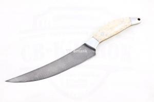 Кухонный нож "Филейный": сталь Булат; рукоять камень, дюраль