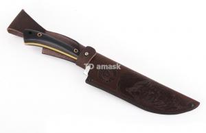 Узбекский нож: сталь D2; рукоять черный граб; дюраль