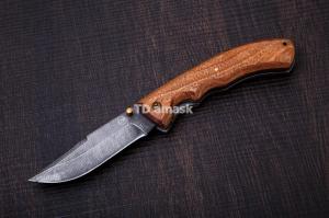 Складной нож Егерь малый: сталь Дамаск; рукоять сапеле