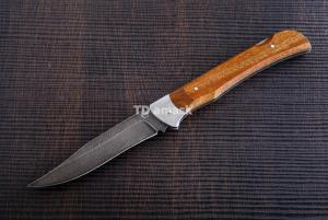 Складной нож Егерь: сталь Дамаск; рукоять сапеле