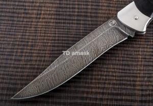 Складной нож Егерь: сталь Дамаск; рукоять черный граб