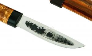 Якутский нож: сталь кованая Х12МФ рукоять кар. береза ножны дерево