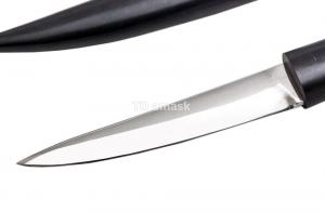 Вариация Якутского ножа "Клык большой": сталь кованая 95Х18 рукоять черный граб, ножны черный граб