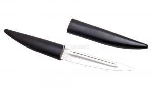 Вариация Якутского ножа "Клык большой": сталь кованая 95Х18 рукоять черный граб, ножны черный граб