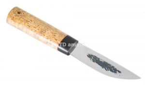Якутский нож малый: сталь кованая Х12МФ, дол, рукоять кар. береза, граб