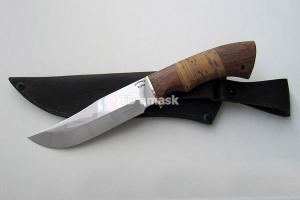 Нож "Куница", сталь Х12МФ, рукоять наборная береста и южный орех, meinartas