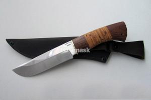 Нож "Охотник", сталь Х12МФ, рукоять наборная береста и южный орех, meinartas