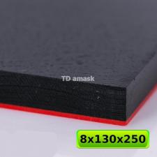 Лист черного с одной красной полосой материала G10, размер 250х130х8 мм